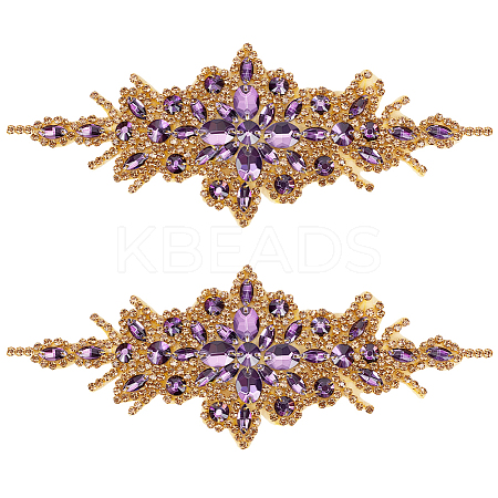 Rhinestone Flower Appliques DIY-WH0504-99A-1