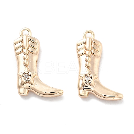 Brass Micro Pave Cubic Zirconia Pendants KK-M102-52G-1