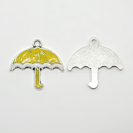 Umbrella Antique Silver Tone Alloy Enamel Pendants ENAM-N038-04D-1