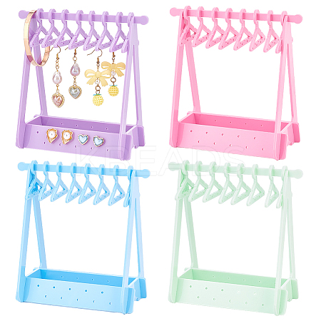 4 Sets 4 Colors Opaque Acrylic Earring Display Stands EDIS-PH0001-44-1