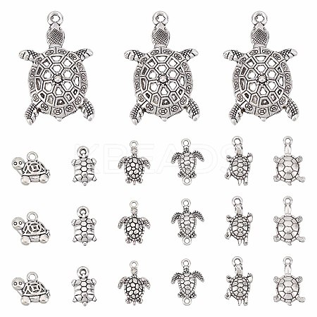 56pcs 7 style Tibetan Style Alloy Turtle/Tortoise Links Connectors & Pendants TIBEP-SC0001-99-1