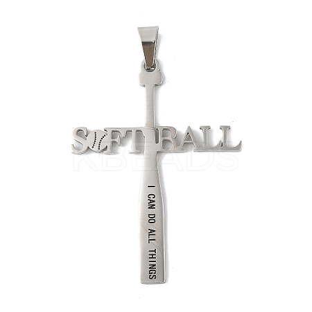 304 Stainless Steel Big Pendants STAS-U040-04P-1