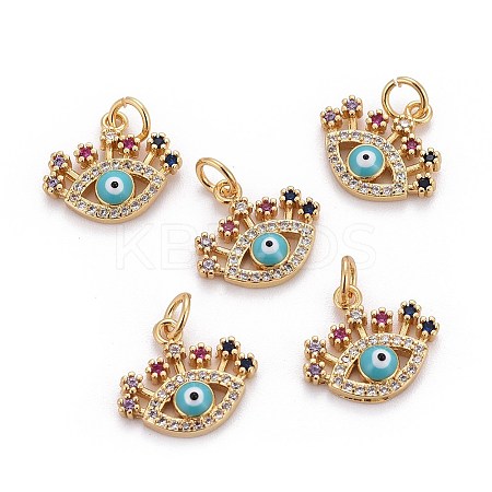 Brass Micro Pave Cubic Zirconia Charms LS-ZIRC-L070-47G-1