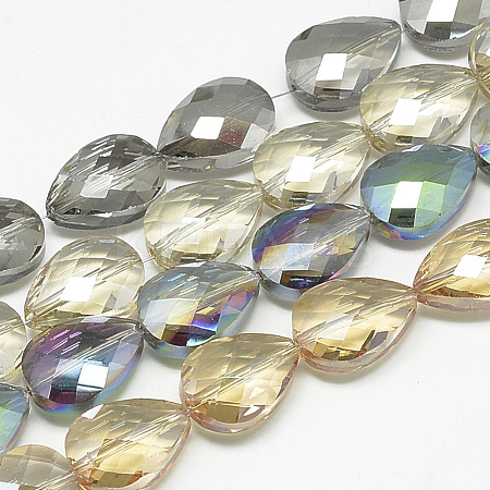 Electroplate Glass Beads Strands EGLA-S151-25x18mm-M-1