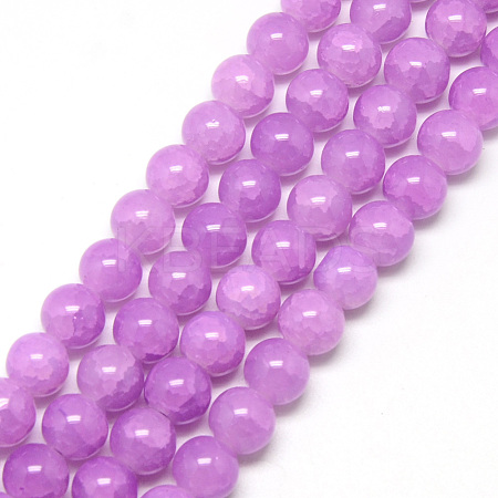 Baking Paint Crackle Glass Bead Strands DGLA-Q023-8mm-YS11-1
