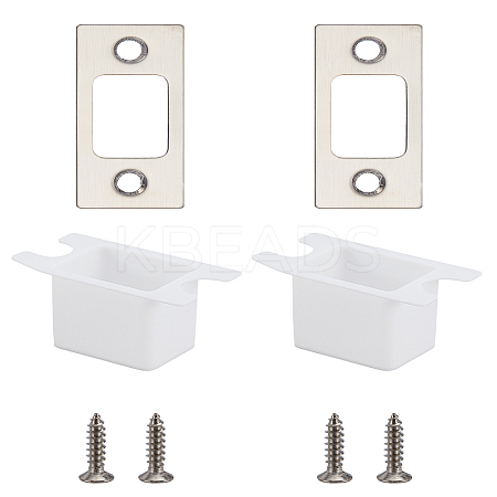 2 Sets 201 Stainless Steel Door Reinforcement Plate with Screws AJEW-LP0001-31P-1