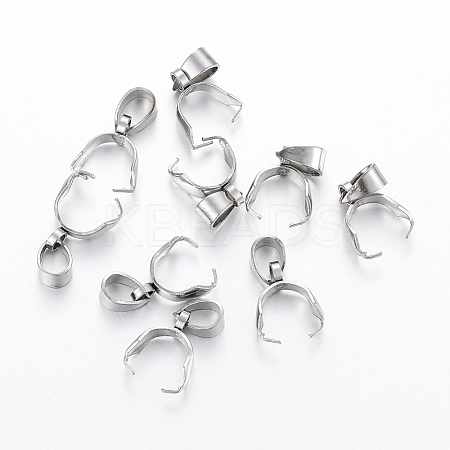 Tarnish Resistant 304 Stainless Steel Pendant Pinch Bails STAS-H443-32P-1