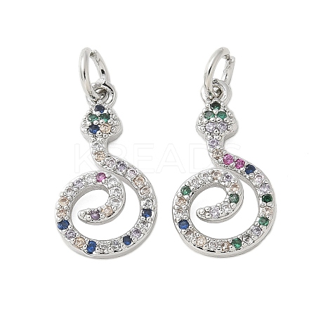 Brass Micro Pave Cubic Zirconia Pendants KK-U056-49P-1