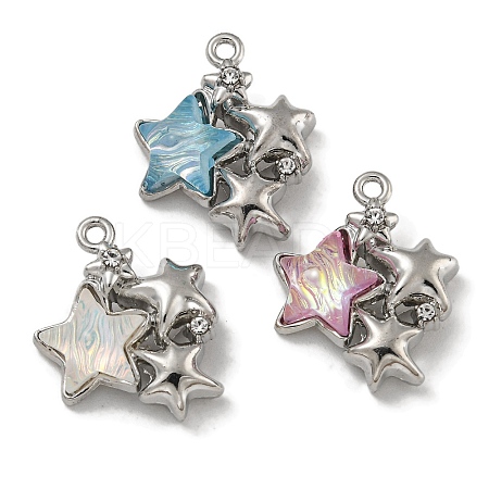 Rack Plating Alloy Rhinestone Pendants PALLOY-F312-04P-1