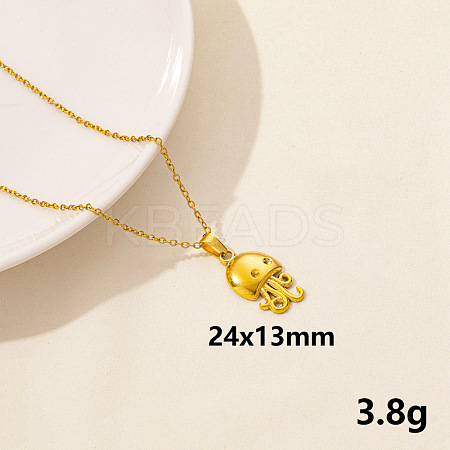 304 Stainless Steel Octopus Pendant Necklaces XW2884-12-1