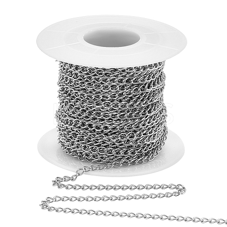 1Roll 304 Stainless Steel Curb Chains CHS-UN0001-27-1