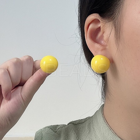 Alloy Resin Stud Earrings FS-WGD88C2-04-1