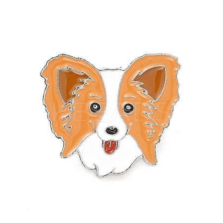 Dog Enamel Pin with Brass Butterfly Clutches JEWB-A006-03B-1