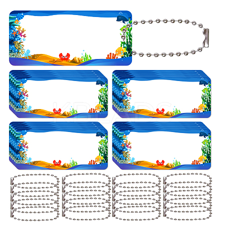 WADORN Rectangle Marine Life Theme PVC Hangtag Ornaments HJEW-WR0001-13-1