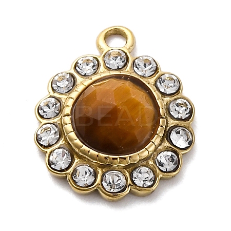 Natural Tiger Eye Faceted Charms STAS-S163-38G-02-1