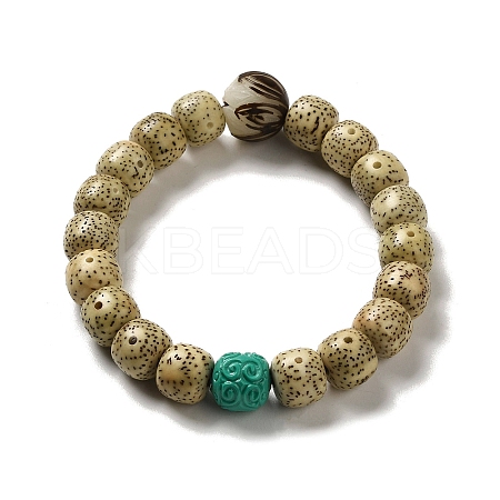 Synthetic Turquoise & Moon and Star Bodhi Beaded Stretch Bracelets BJEW-B080-12-1