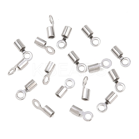304 Stainless Steel Fold Over Crimp Cord Ends STAS-P434-05C-P-1