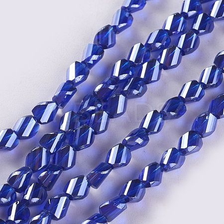 Electroplate Glass Beads Strands EGLA-E057-04C-03-1