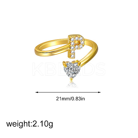 Brass Micro Pave Clear Cubic Zirconia Cuff Open Rings FS-WGF859A-23-1