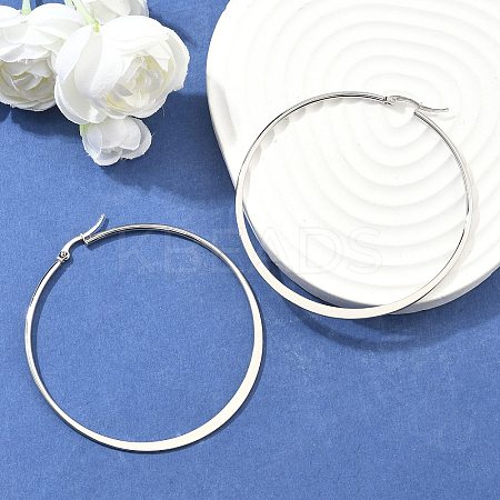 Tarnish Resistant 304 Stainless Steel Big Hoop Earrings EJEW-F105-13P-1
