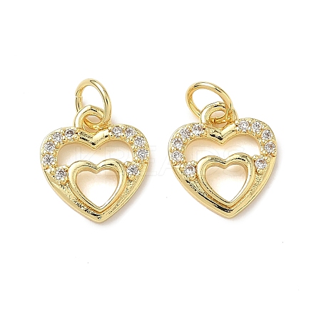 Brass Micro Pave Cubic Zirconia Pendants KK-I379-15G-04-1