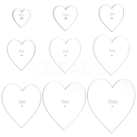 9Pcs 9 Styles Acrylic Template DIY-BC0011-94-1