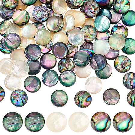 90Pcs 3 Colors Acrylic Imitation Shell Cabochons MACR-PH0001-65A-1