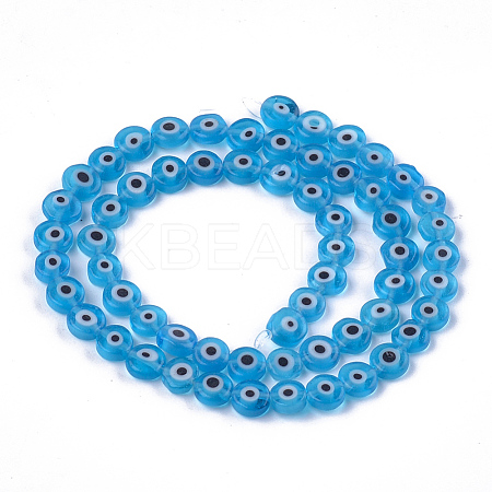 Handmade Evil Eye Lampwork Beads Strands LAMP-S191-02A-05-1