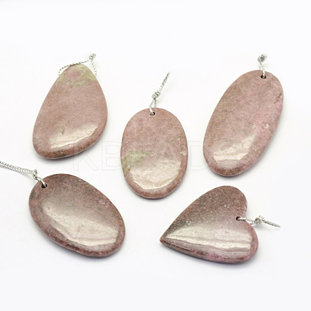 Natural Rhodonite Pendants G-G694-B-13-1
