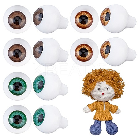 6 Pairs 3 Colors Teardrop Shaped Acrylic Doll Craft Eyes DIY-GA0004-57C-1