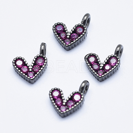 Brass Micro Pave Cubic Zirconia Charms RB-I078-66B-NR-1