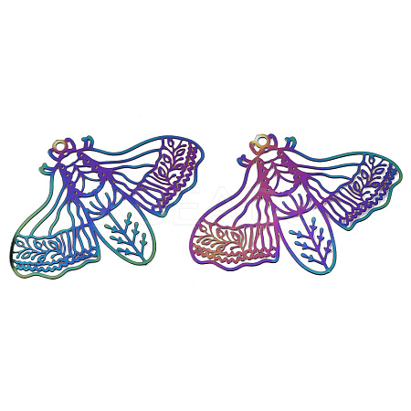 Ion Plating(IP) 201 Stainless Steel Filigree Pendants X-STAS-S118-024-1