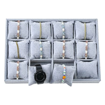 Wood Covered with Velvet Jewelry Bracelet Watch Displays BDIS-F001-01-1