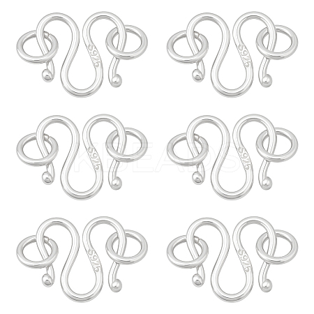 925 Sterling Silver S-Hook Clasps STER-BC0004-04A-1