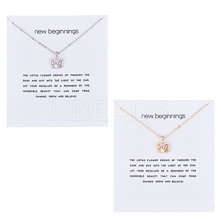 2Pcs 2 Colors Alloy Pendant Necklaces Set NJEW-FI0001-54-1