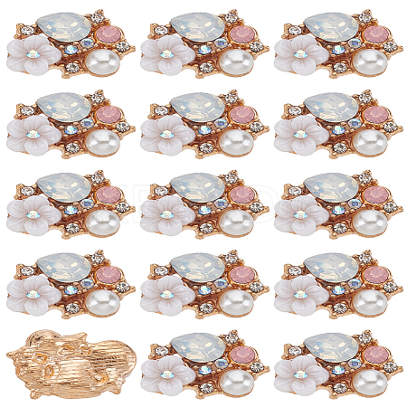 13Pcs Alloy Resin Cabochons FIND-LP0002-64-1