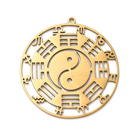 304 Stainless Steel Pendants STAS-D050-01G-1