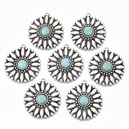Tibetan Style Alloy Pendants PALLOY-R113-007-RS-1