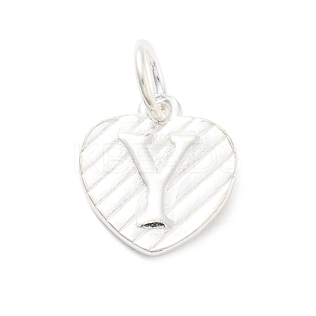 925 Sterling Silver Heart with Capital Letter Charms STER-S009-13Y-S-1