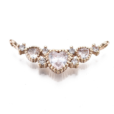 Brass Micro Pave Clear Cubic Zirconia Pendants Links X-KK-S359-162-RS-1