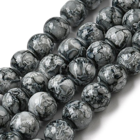 Opaque Spray Painted Glass Beads Strands GLAA-XCP0001-29-1