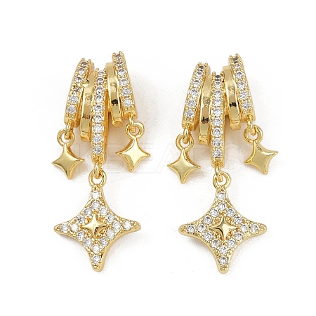 Brass Micro Pave Cubic Zirconia Pendants KK-C093-23G-1