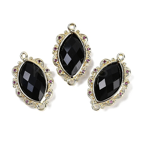Natural Obsidian Faceted Horse Eye Links G-B126-02G-07-1
