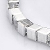 Half Plated Clear Glass Faceted Cube Beads Strands GLAA-A031-6mm-HP02-1