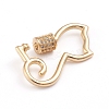 Brass Micro Pave Clear Cubic Zirconia Screw Carabiner Lock Charms X-ZIRC-I041-06G-3