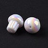 UV Plating Rainbow Iridescent Opaque Acrylic Beads OACR-C010-07F-4