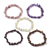 12 Constellation Natural Mixed Gemstone Chip Beaded Stretch Bracelets Sets for Women Men BJEW-JB10264-11-3