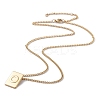 Titanium Steel Initial Letter Rectangle Pendant Necklace for Men Women NJEW-E090-01G-15-2