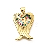 Rack Plating Brass Micro Pave Cubic Zirconia Pendants KK-L226-024G-1