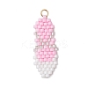 Ballet Shoes Glass Seed Beads Beaded Pendants PALLOY-CJ00134-1